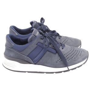 Tod's Sportivo Low-Top Sneakers Navy Blue Suede and Neoprene